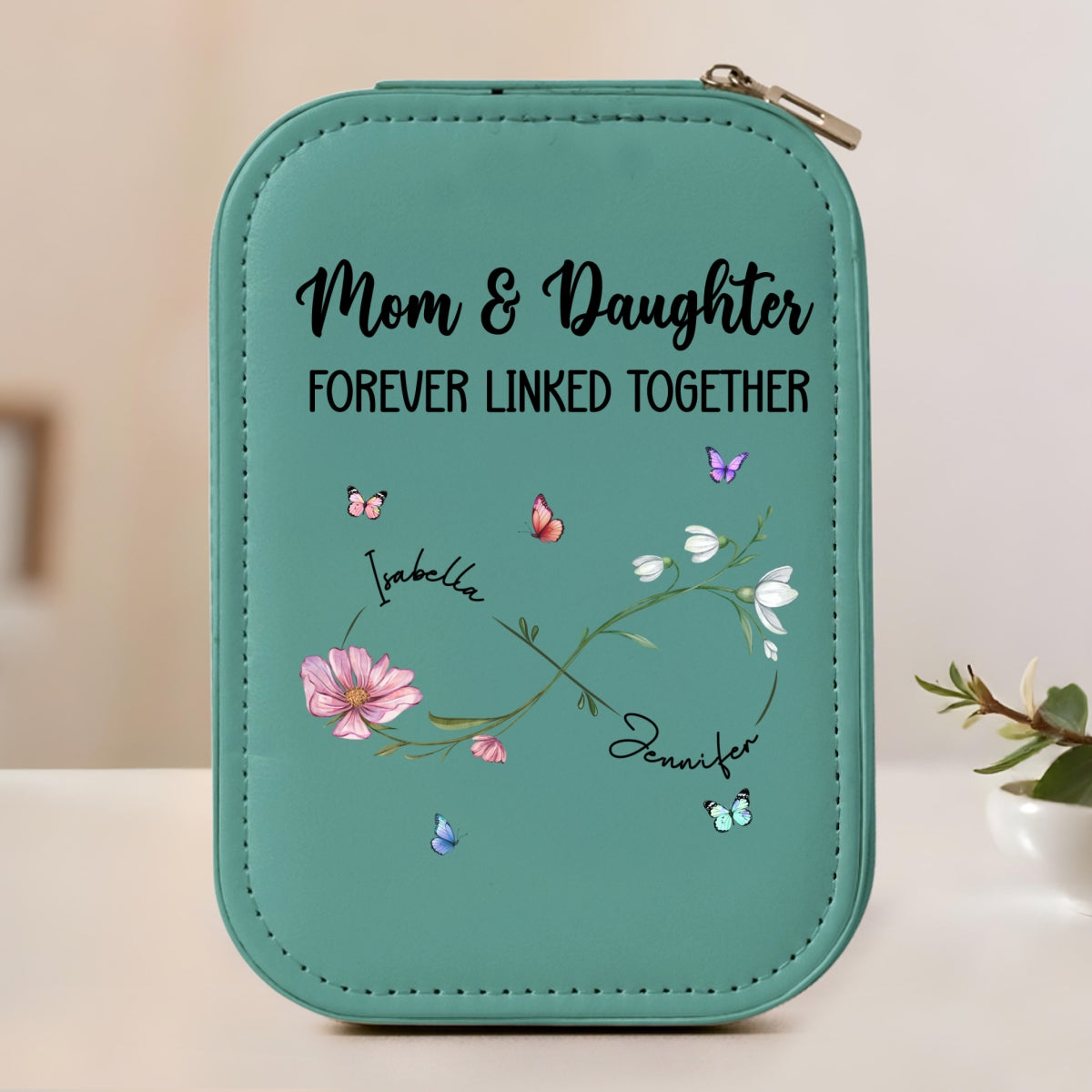 Forever Linked Together - Personalized Custom Jewelry Box With LED Mirror