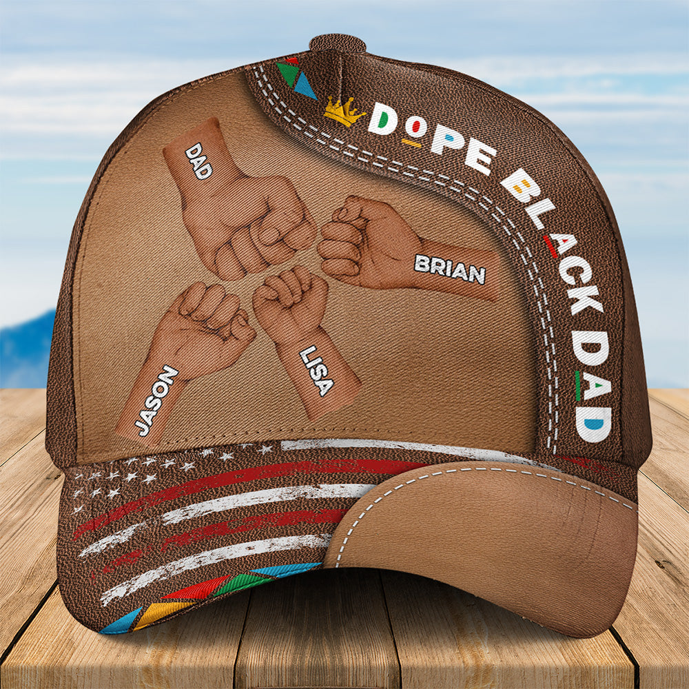 Dope Black Dad - Personalized Custom Classic Cap