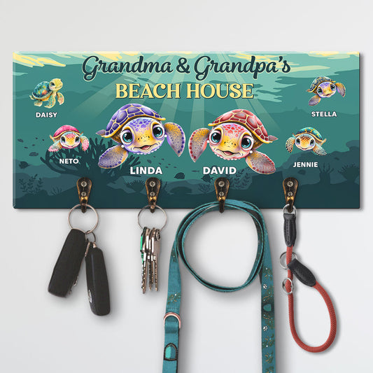 Grandparents Beach House - Personalized Custom Wooden Key Holder