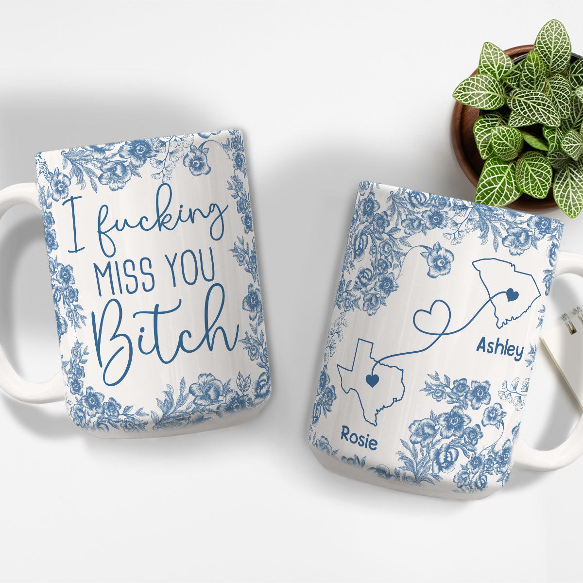 I Miss You Bestie Blue - Personalized Custom 3D Inflated Effect Mug