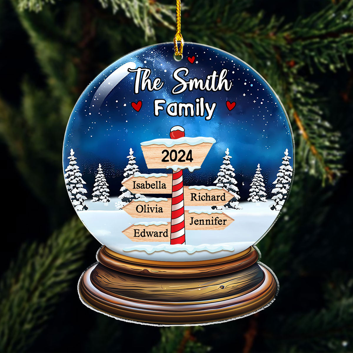 Snow Family - Personalized Custom Acrylic Ornament