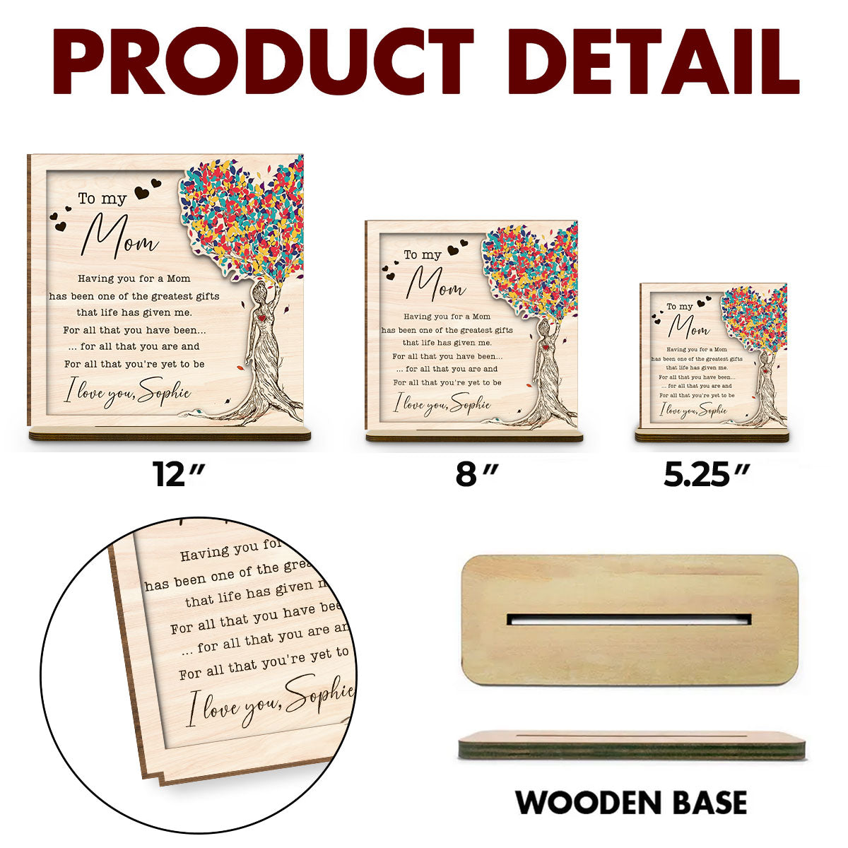 My Greatest Gift - Personalized Custom 2-Layer Wood Plaque With Flat Base