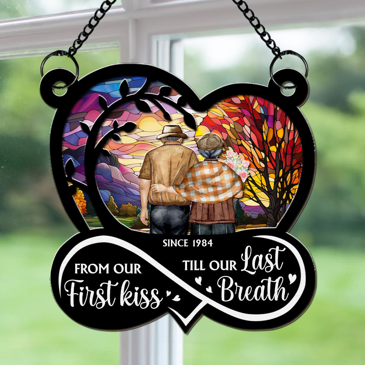 Our First Kiss - Personalized Custom Suncatcher