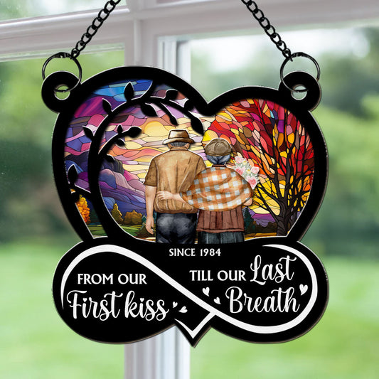 Our First Kiss - Personalized Custom Suncatcher