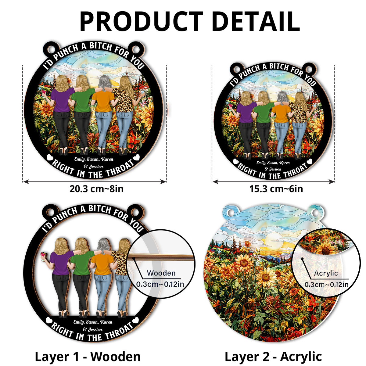 Right In The Throat - Personalized Custom Suncatcher