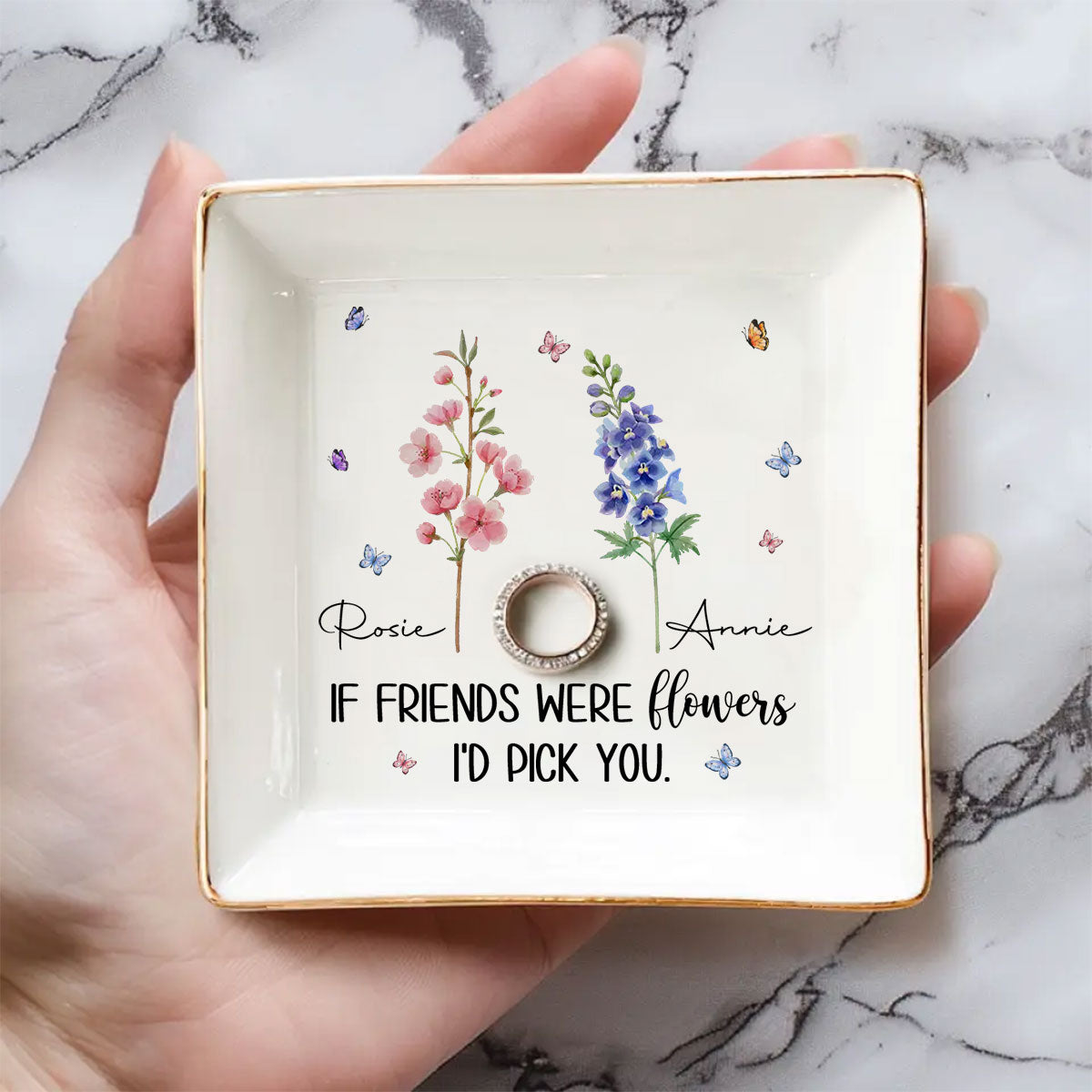 Like Wildflowers, We're Better Together  - Personalized Custom Jewelry Dish