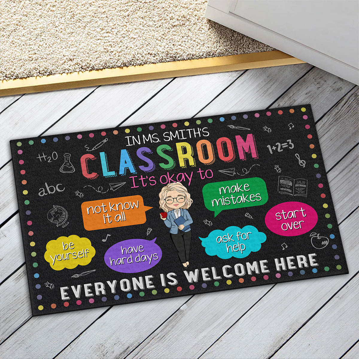 In My Classroom Everything Is Okay - Personalized Custom Doormat