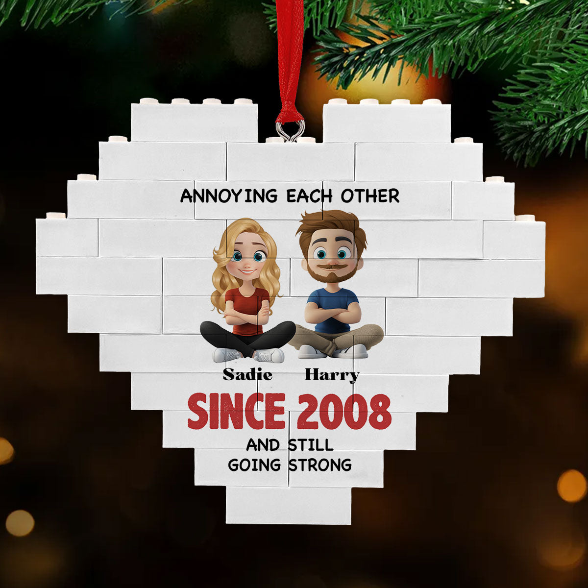 Till The End Of Time - Personalized Custom Heart Puzzle Ornament