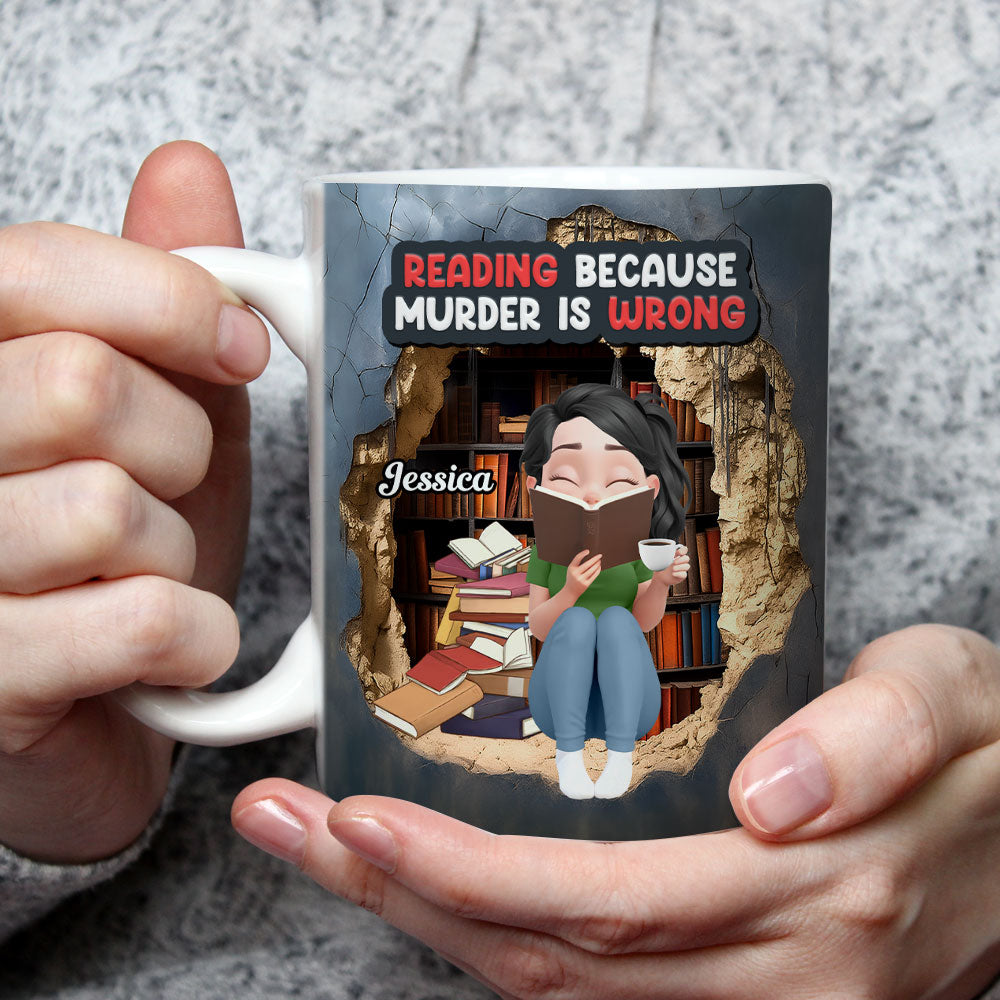 Reading Keeps Me Outta Prison - Personalized Custom Coffee Mug