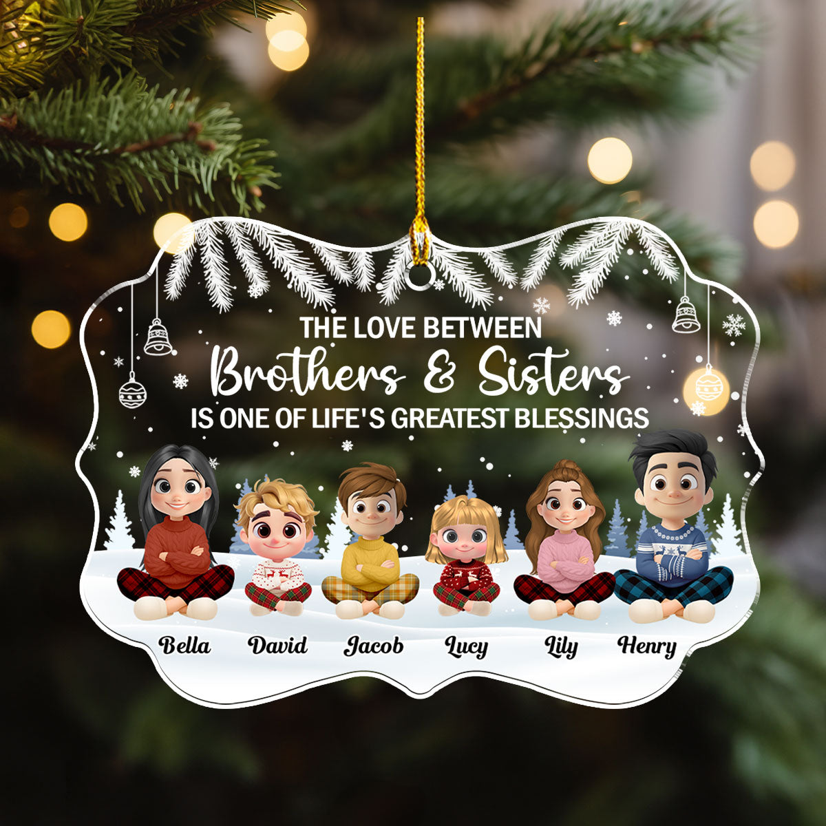 The Blessing Of Being Siblings - Personalized Custom Acrylic Ornament