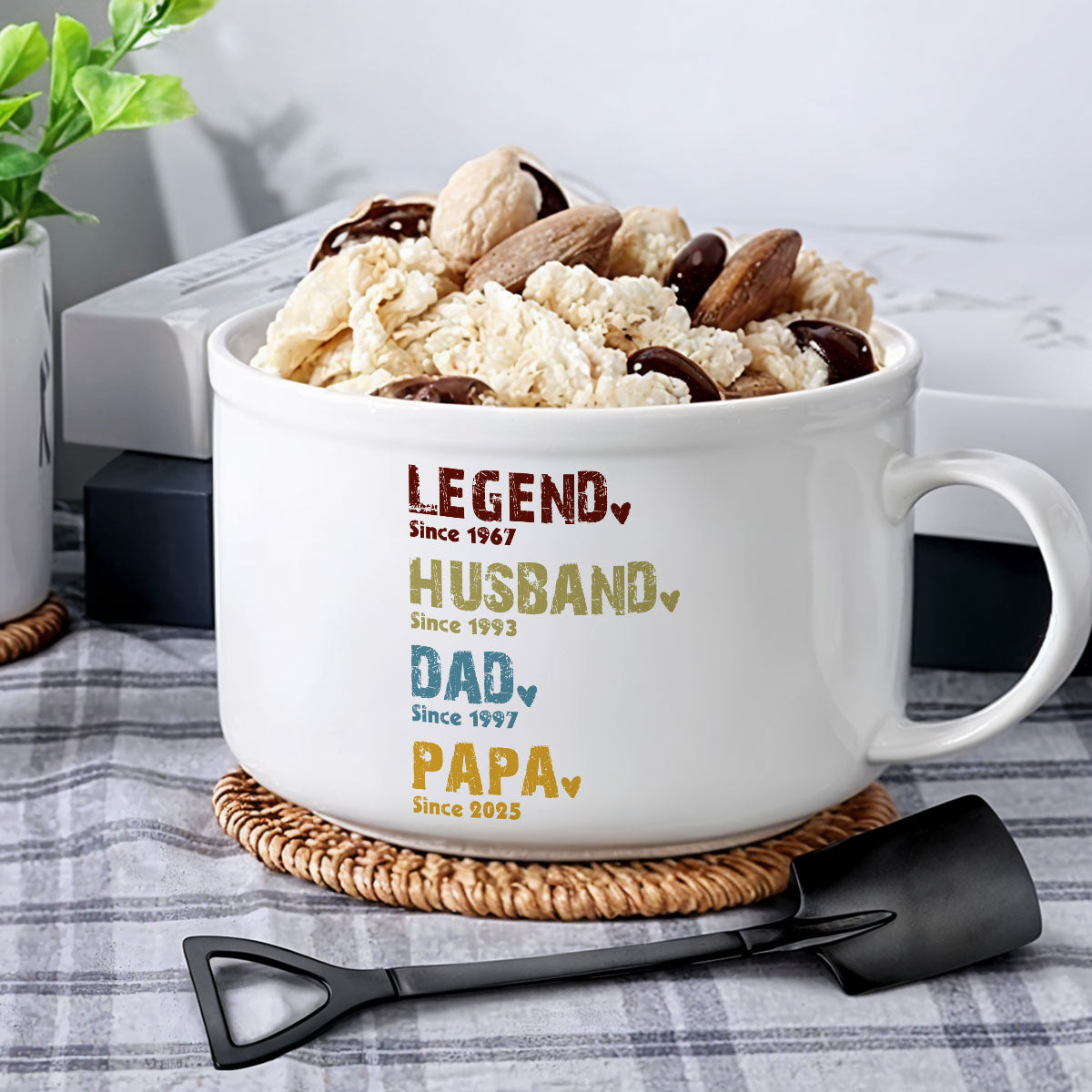 Legend, Husband, Dad, Grandpa - Personalized Custom Ceramic Bowl
