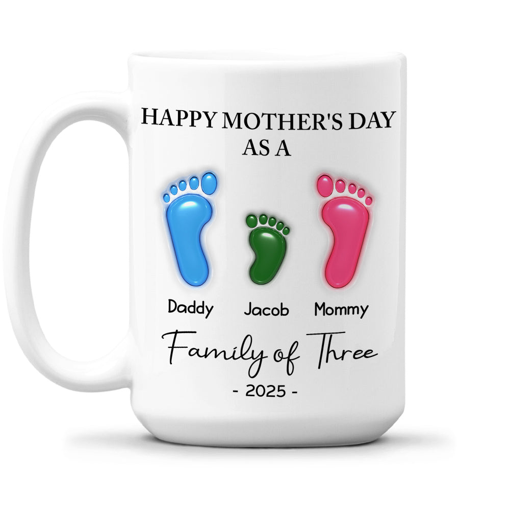 Happy Mother Day As A Family - Personalized Custom 3D Inflated Effect Mug