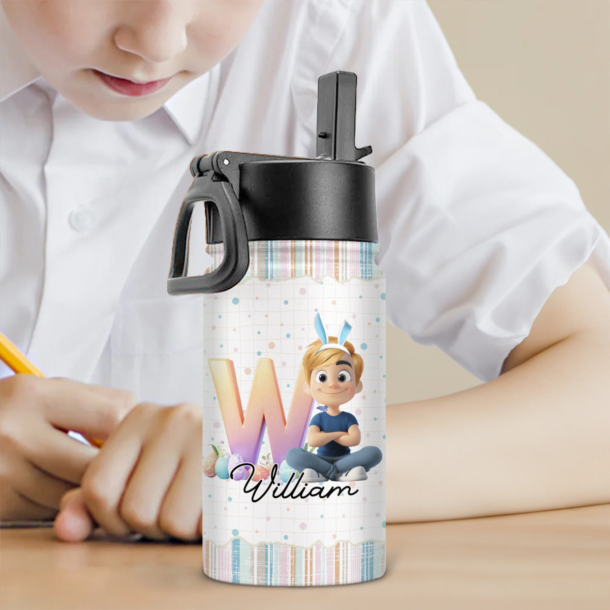 Lovely Bunny - Personalized Custom Kids Water Bottle