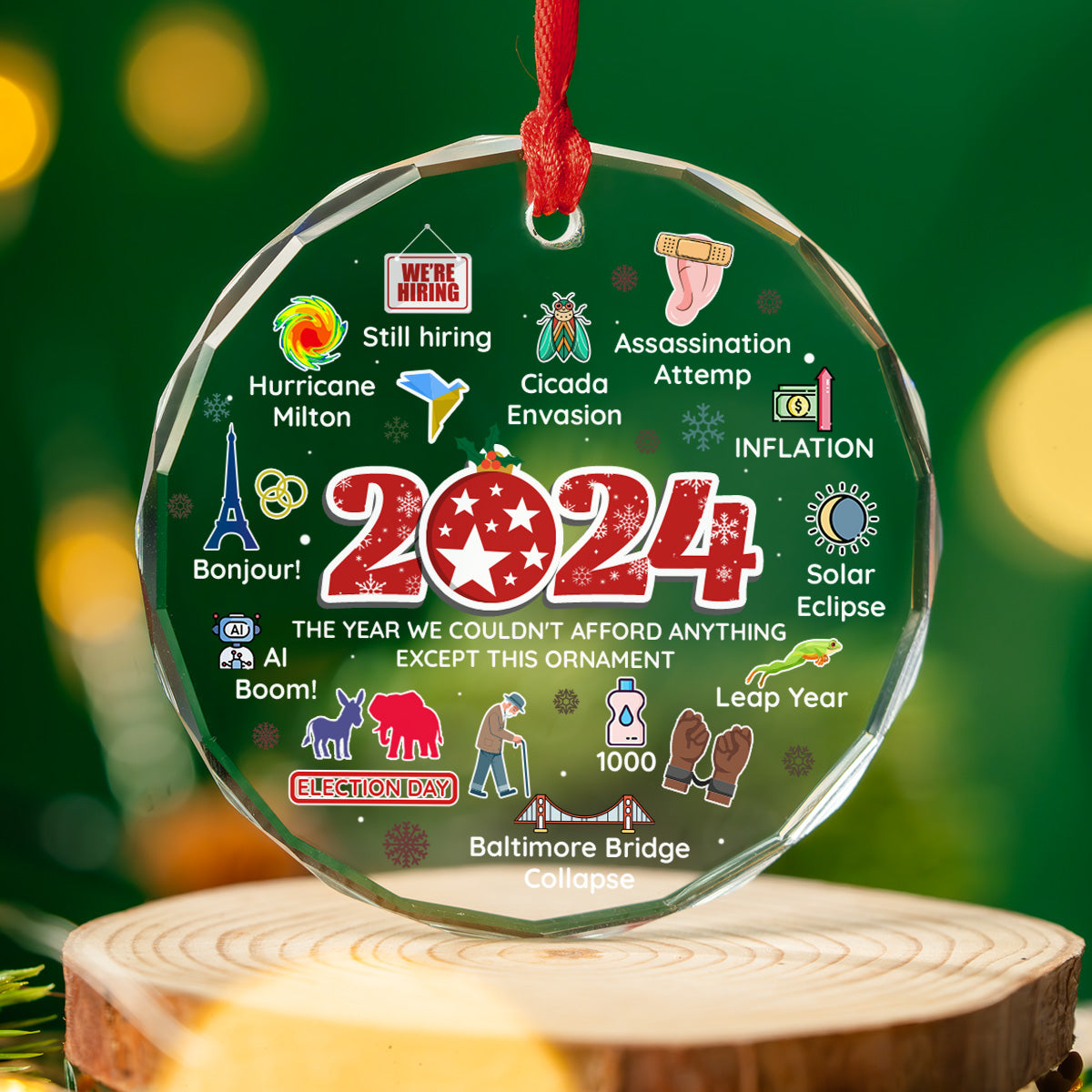 Notable Events 2024 Christmas - Glass Ornament