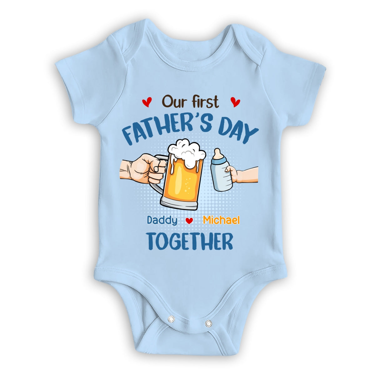 Our First Father Day Cheer - Personalized Custom Baby Onesie