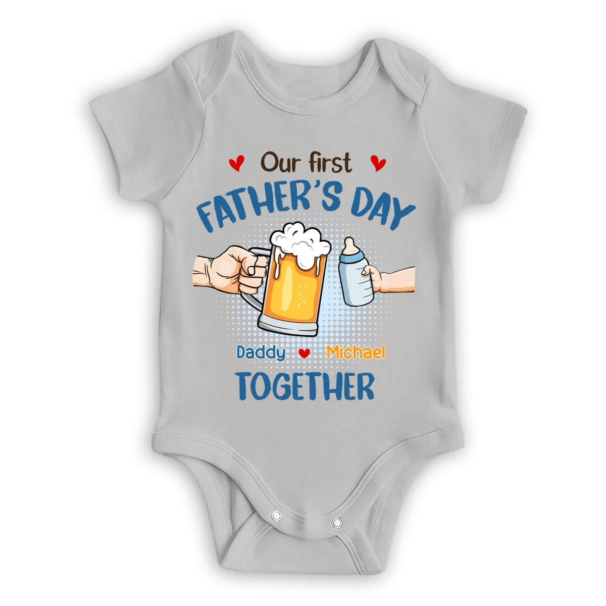 Our First Father Day Cheer - Personalized Custom Baby Onesie