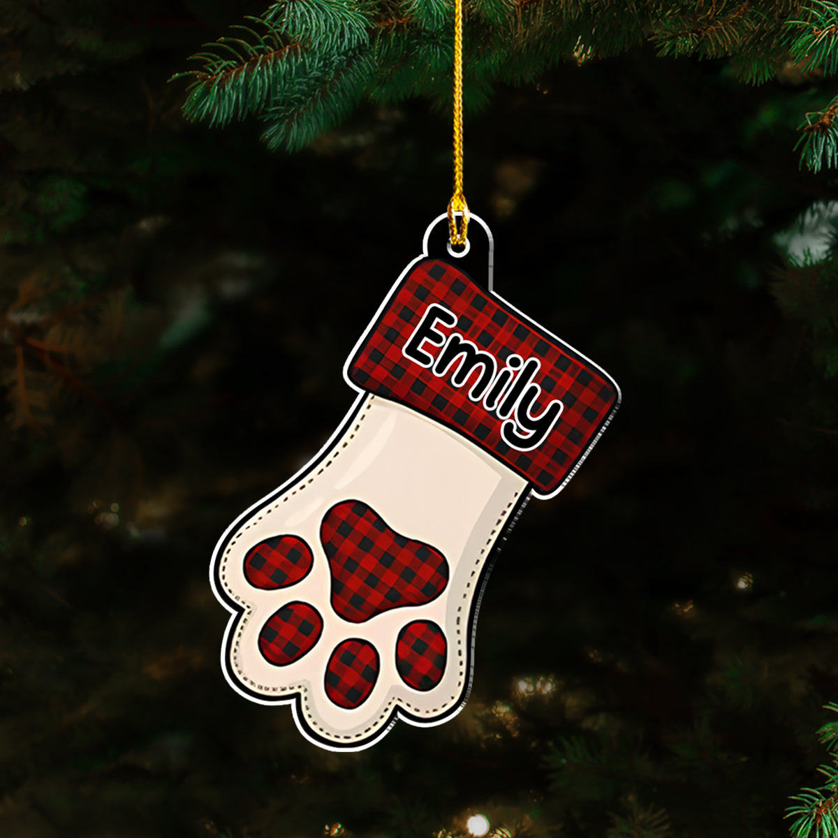Family Member Stocking - Personalized Custom Acrylic Ornament