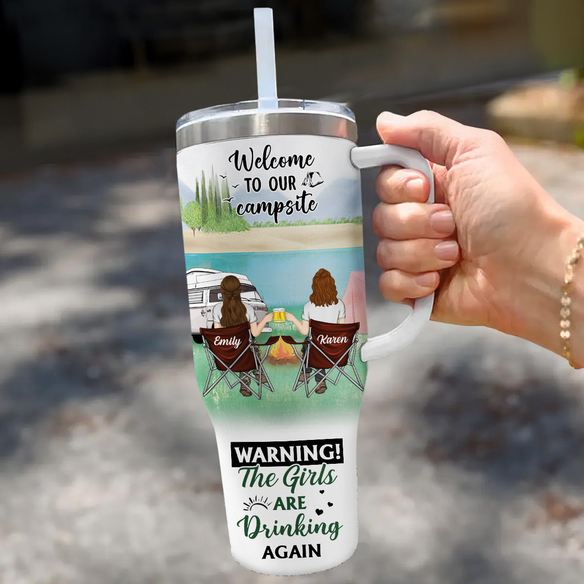 Welcome To Our Campsite - Personalized Custom 40 Oz Tumbler