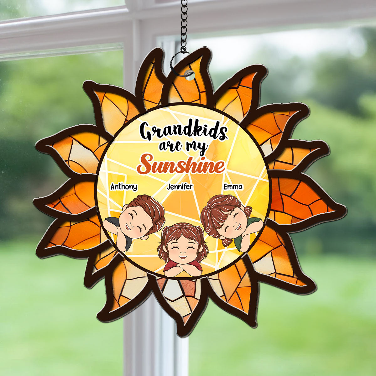 Grandkids Are My Sunshine - Personalized Custom Suncatcher