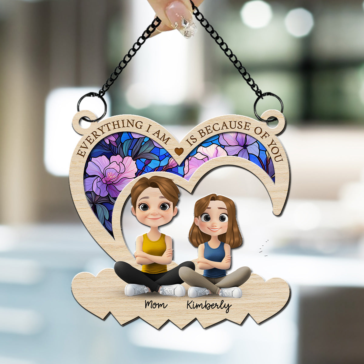 Mom You Raised Me With Love - Personalized Custom Suncatcher