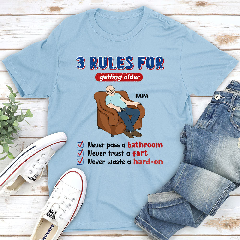 Grandpa Rules Laugh Leak Repeat - Personalized Custom Shirt