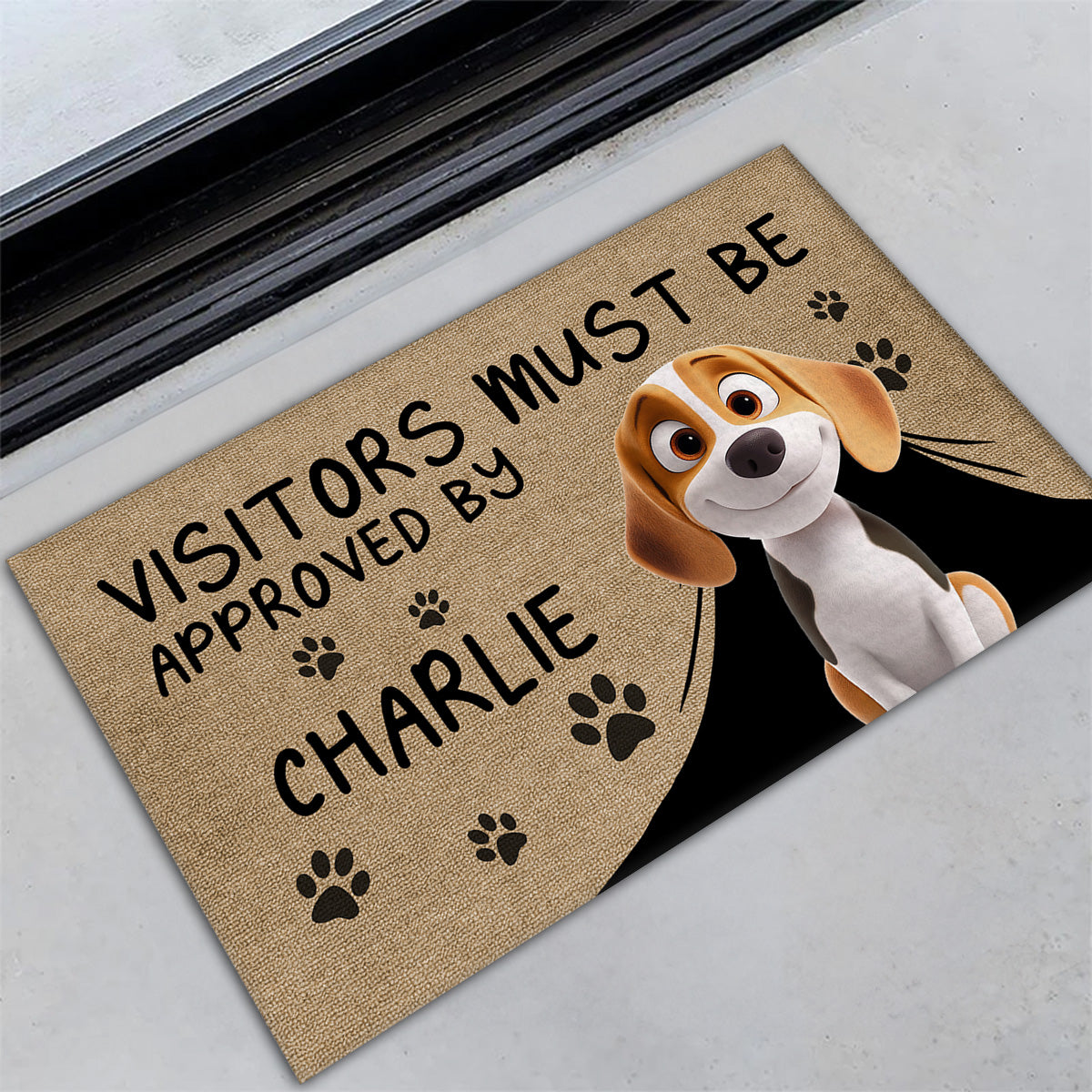 Approved By Dog Cartoon - Personalized Custom Doormat