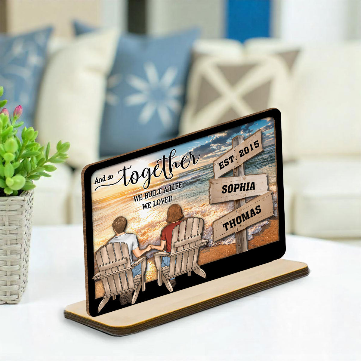 My penguins - Personalized Custom 2-Layer Wood Plaque With Flat Base