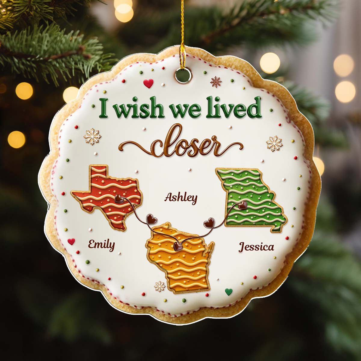 Sweet Friendship - Personalized Custom 3D Effect Acrylic Ornament