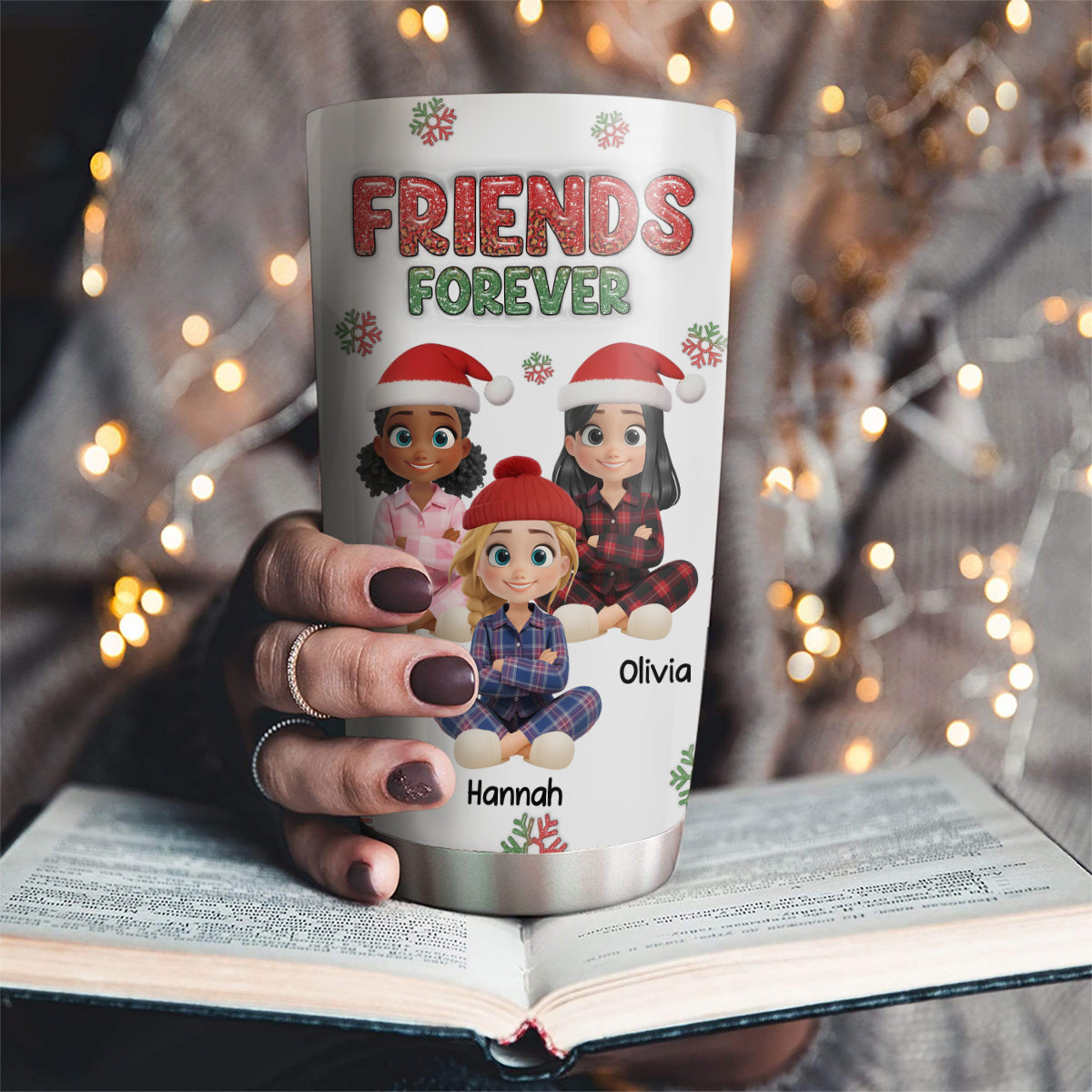 Always My Bestfriend Christmas - Personalized Custom 3D Inflated Effect Tumbler
