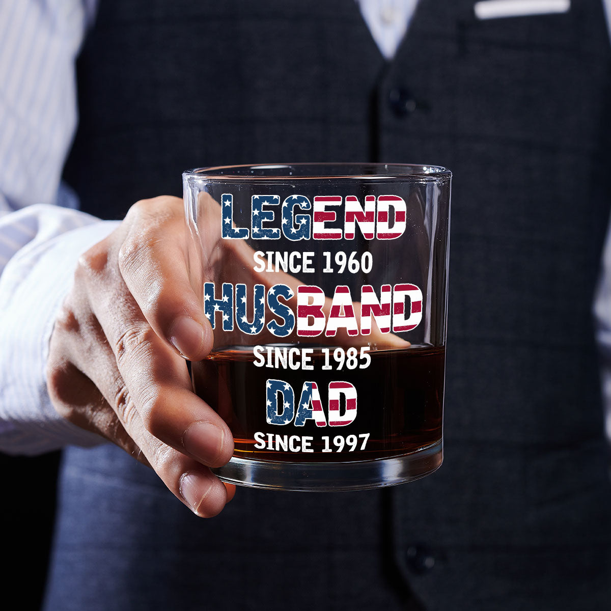 From Legend To Daddy - Personalized Custom Whiskey Glass