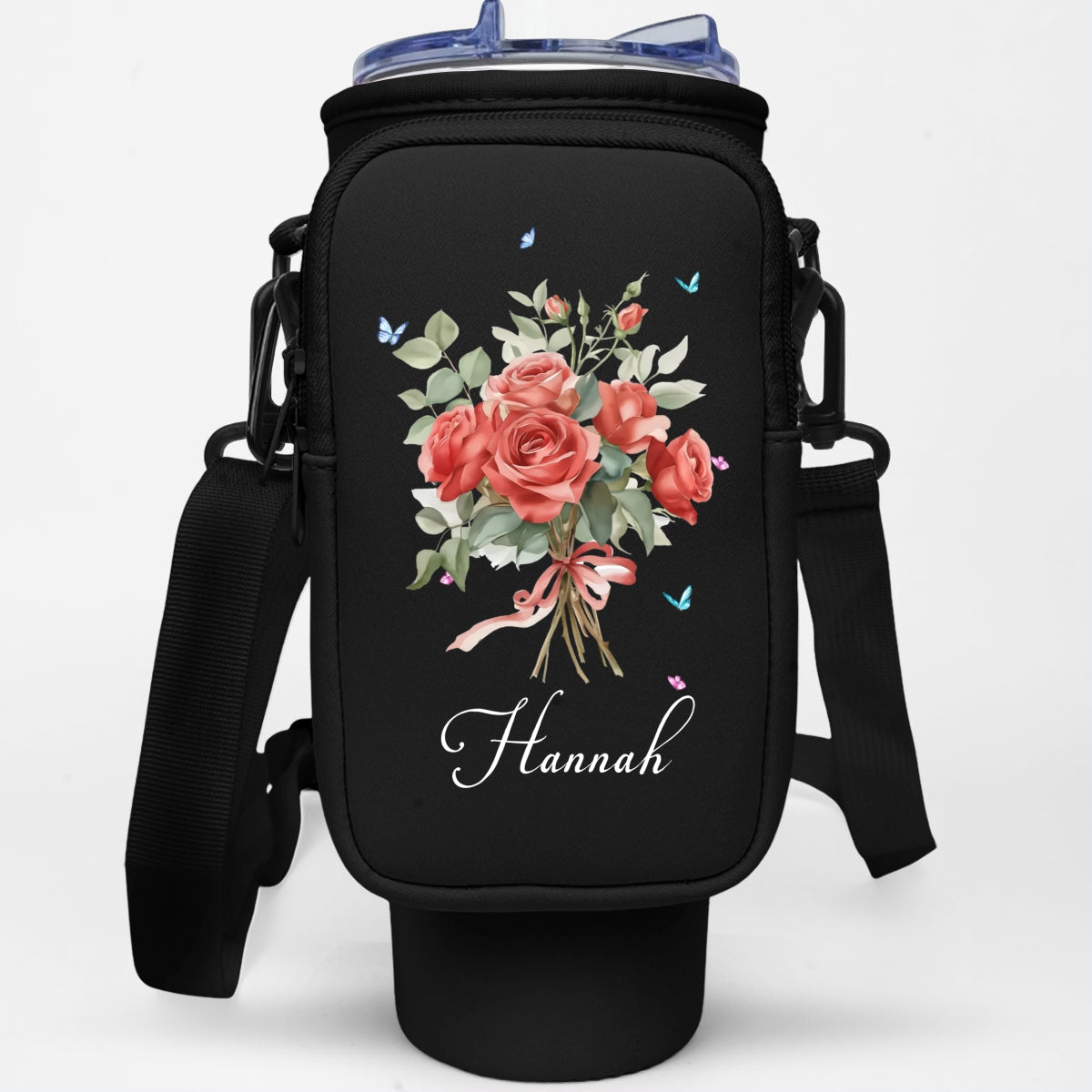 Birthmonth Flower - Personalized Custom Water Bottle Carrier Bag