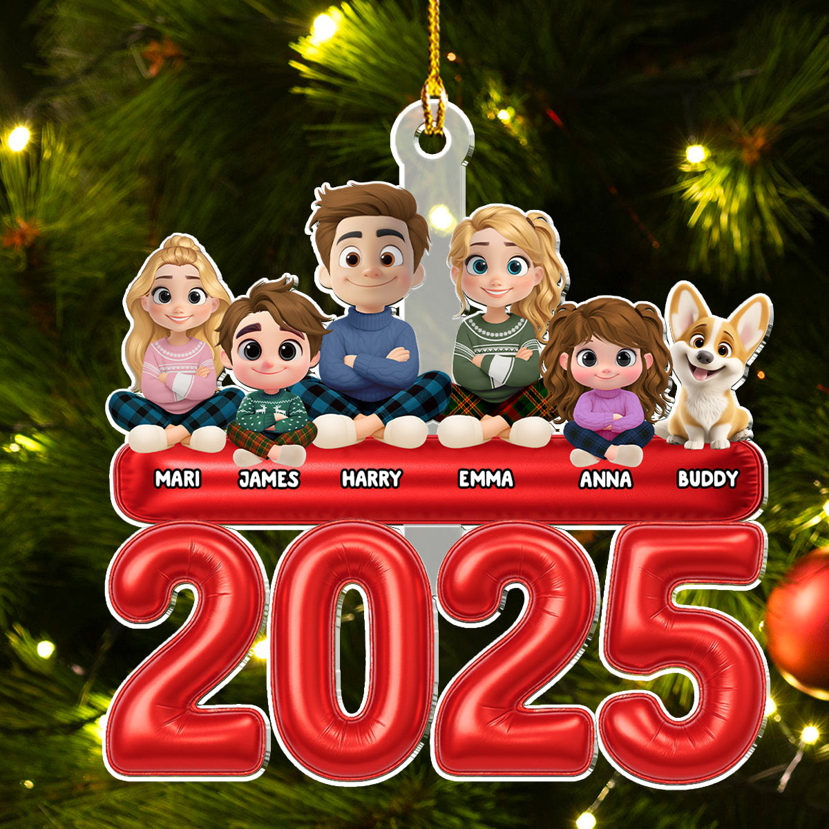 Santa Favorite Family - Personalized Custom Acrylic Ornament