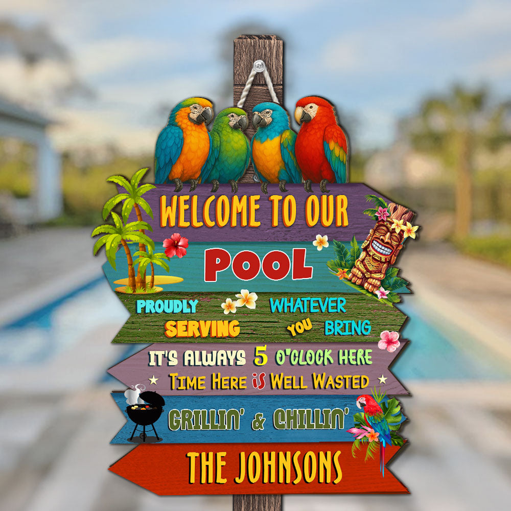 Welcome To Our Patio - Personalized Custom Wood Sign