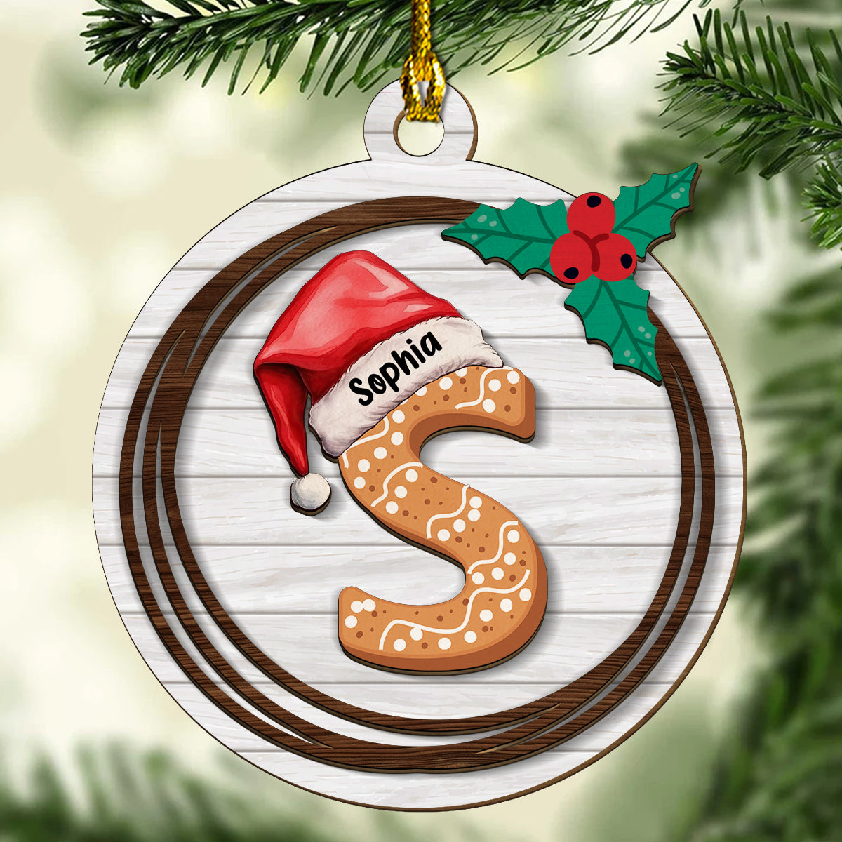 Name Letter - Personalized Custom 2-Layered Wood Ornament