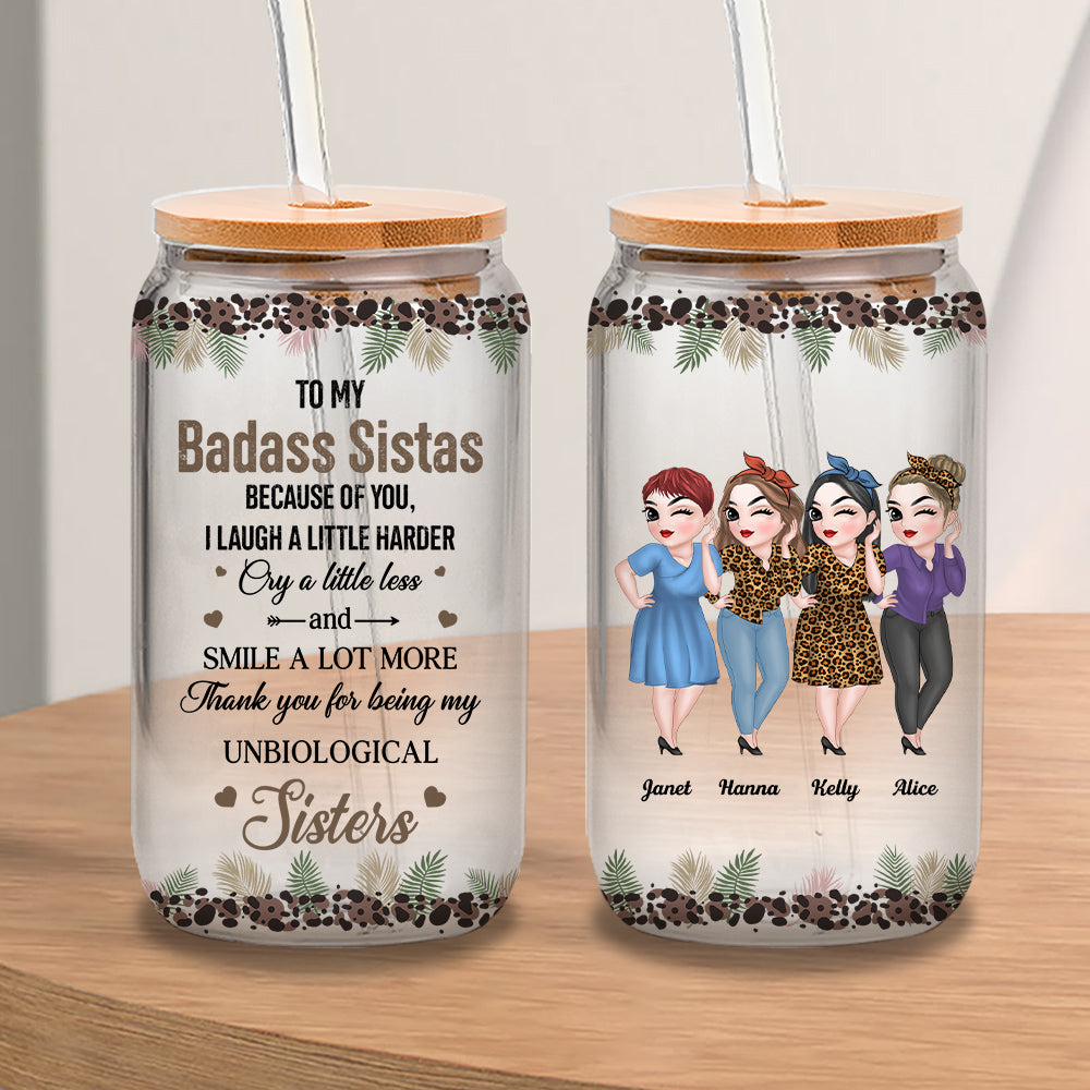 Thank You My Badass Bestie - Personalized Custom Glass Can