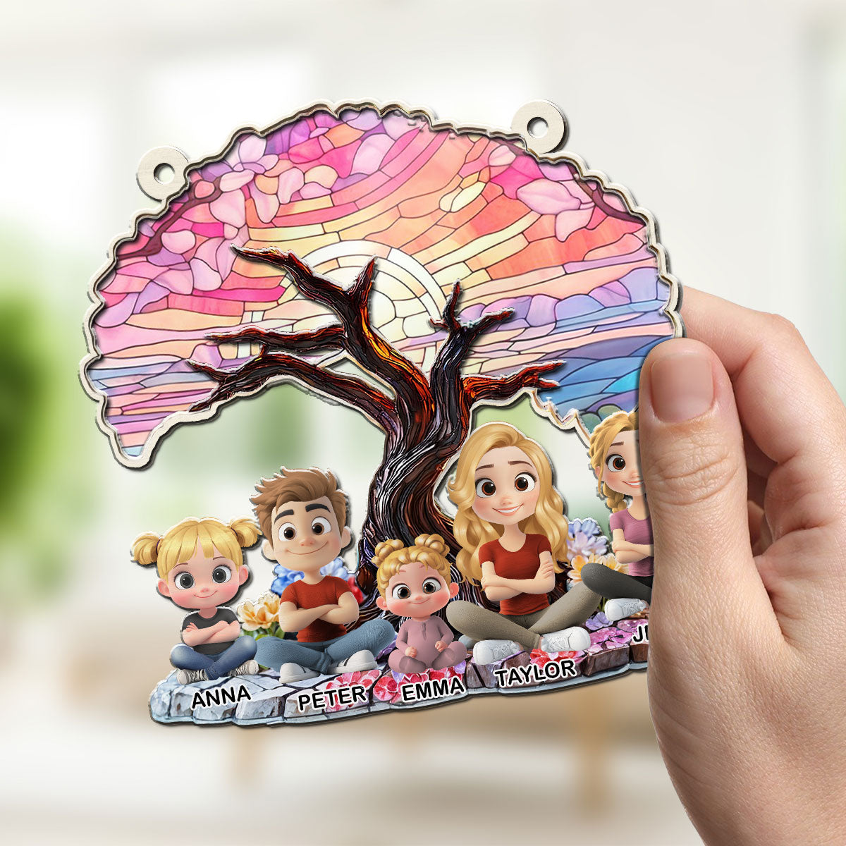 Happy Mom Of Us - Personalized Custom Suncatcher