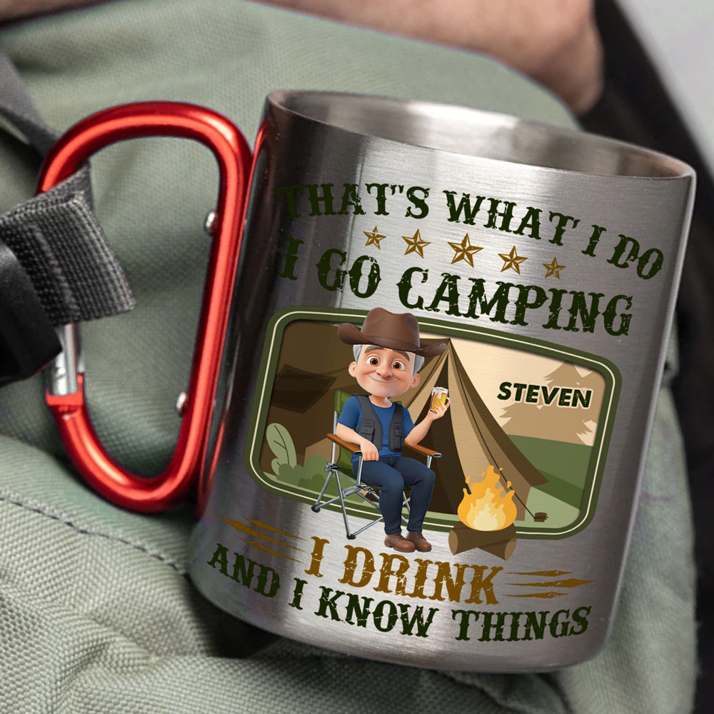 I Go Camping I Drink - Personalized Custom Carabiner Mug