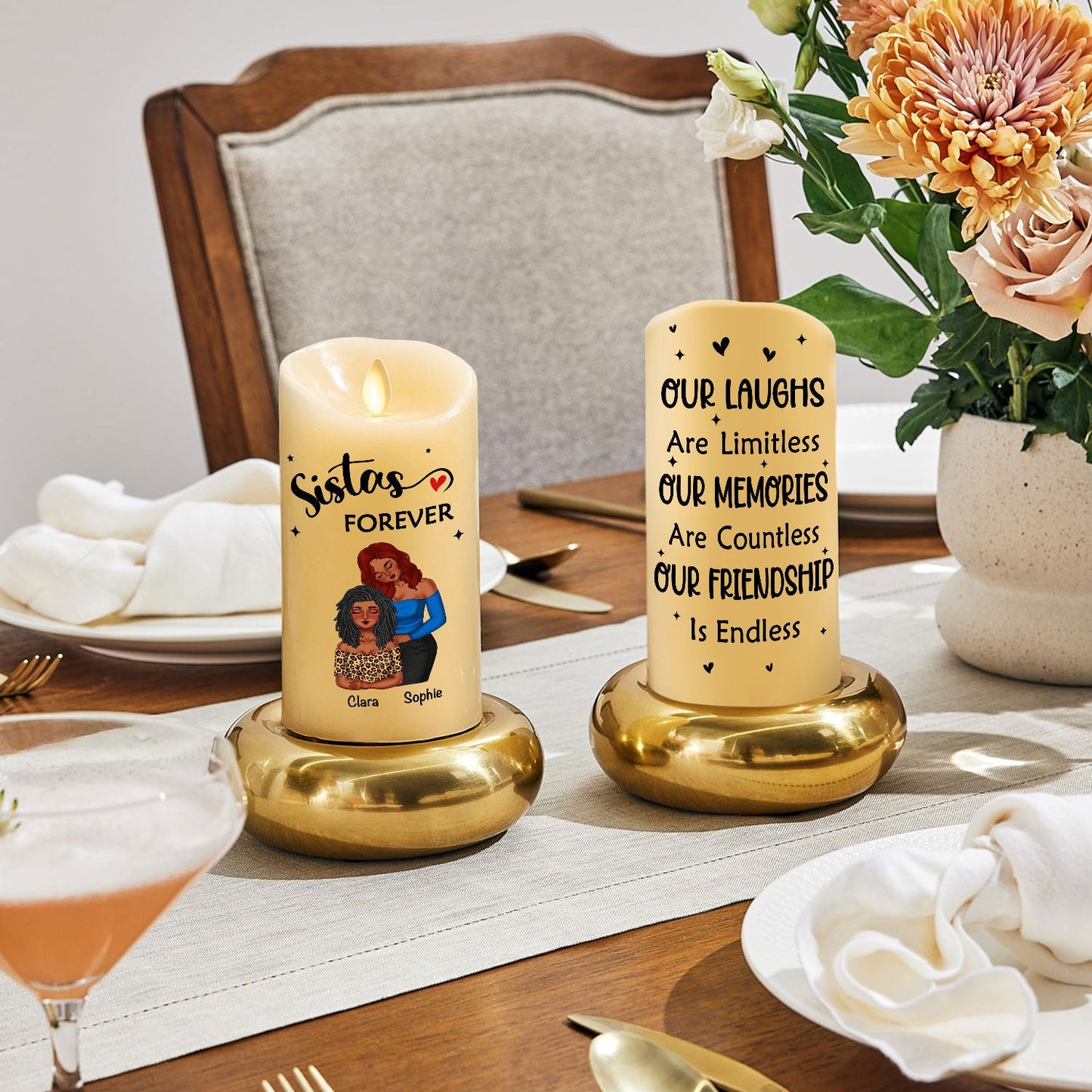 Our Friendship - Personalized Custom LED Candle