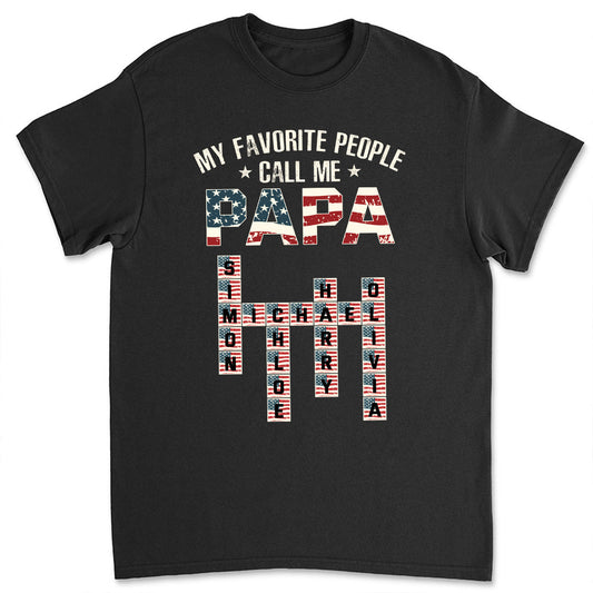 My Favorite People Call Me Papa Crossword - Personalized Custom Shirt
