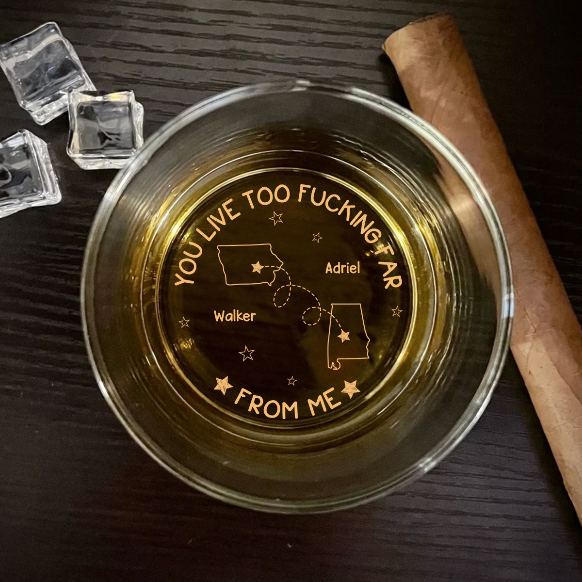 This Distance Drives Me Crazy - Personalized Custom Engraved Whiskey Glass