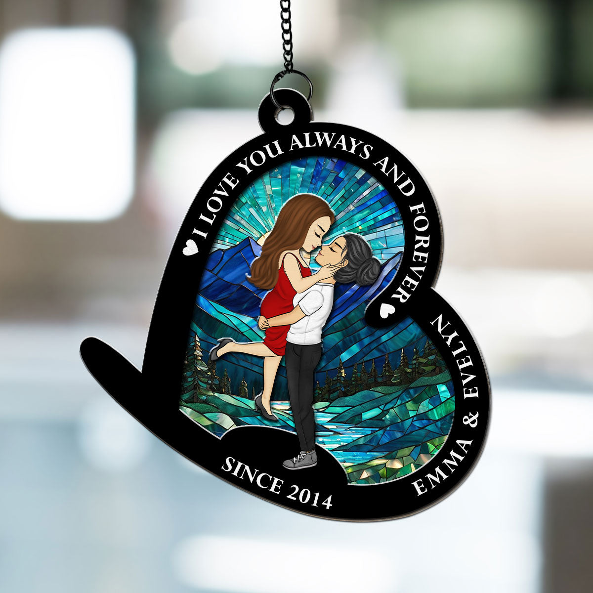 I Love You Always And Forever - Personalized Custom Suncatcher