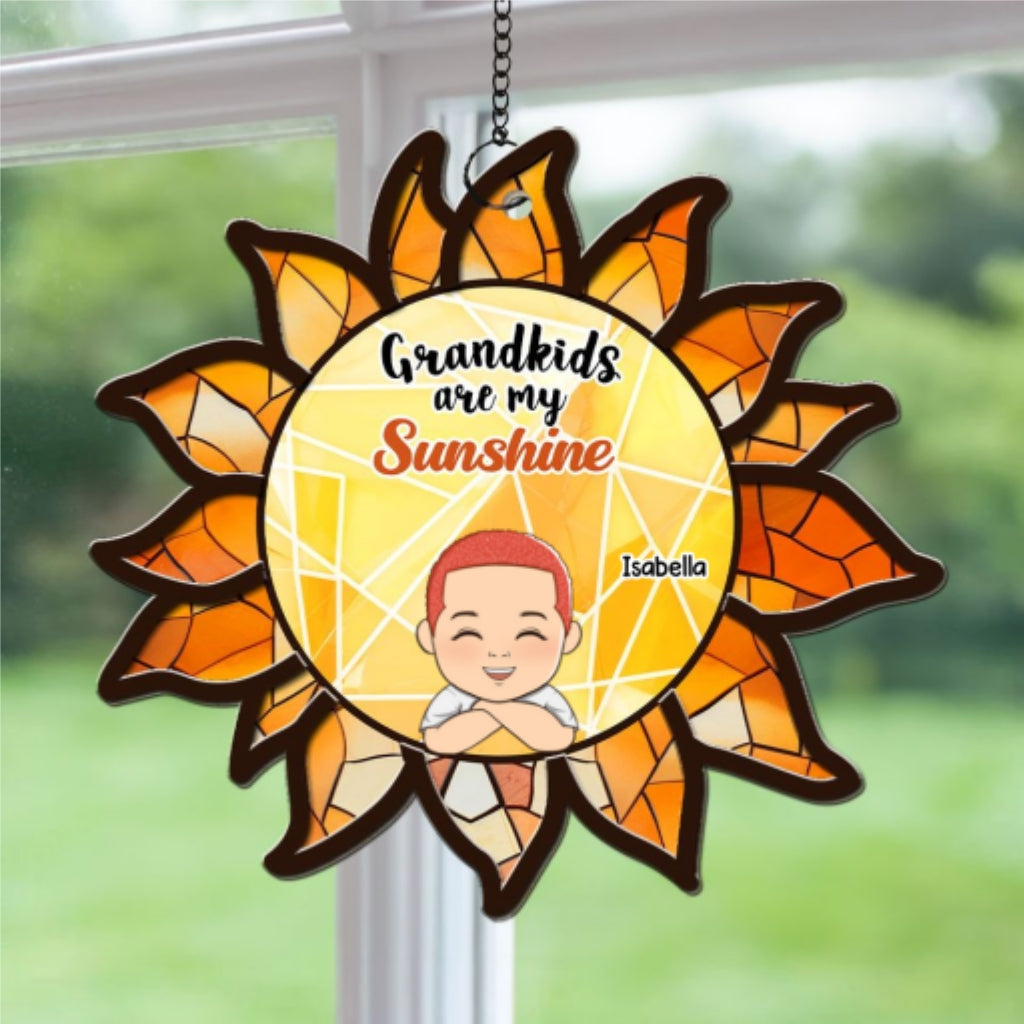 Grandkids Are My Sunshine - Personalized Custom Suncatcher