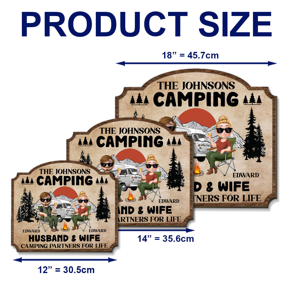 Camping Partners For Life - Personalized Custom Wood Sign