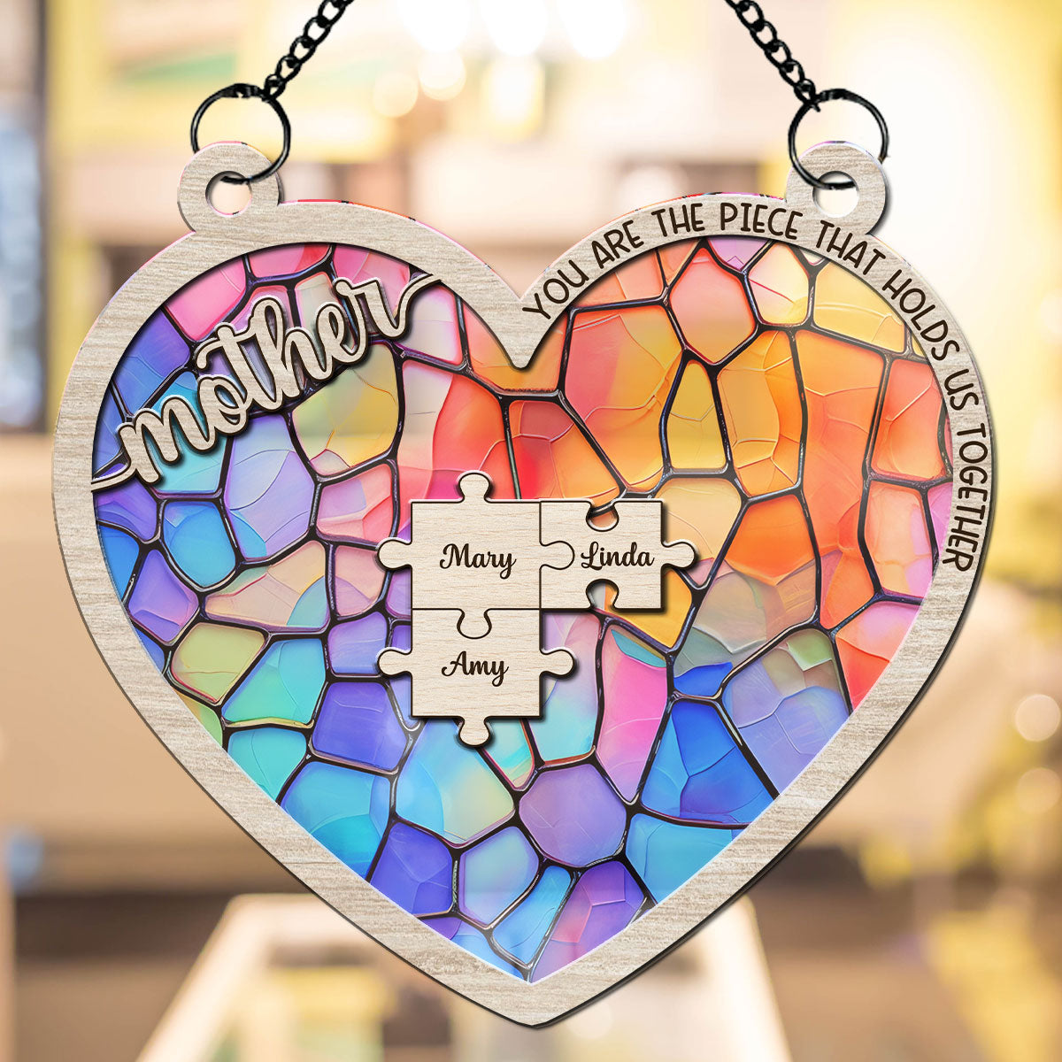 Mom Hold Family Together - Personalized Custom Suncatcher