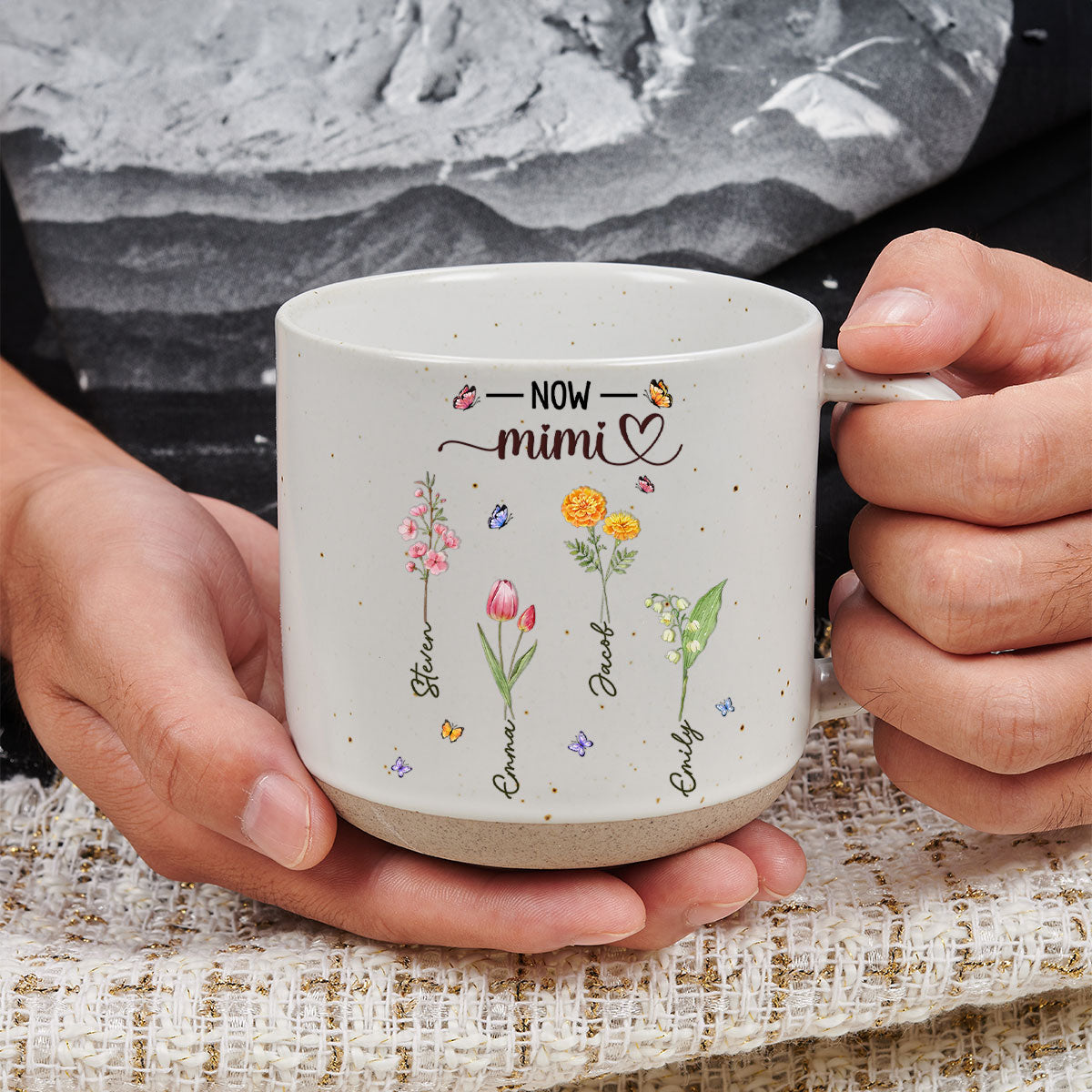 First Mom Now Grandma - Personalized Custom Pottery Mug