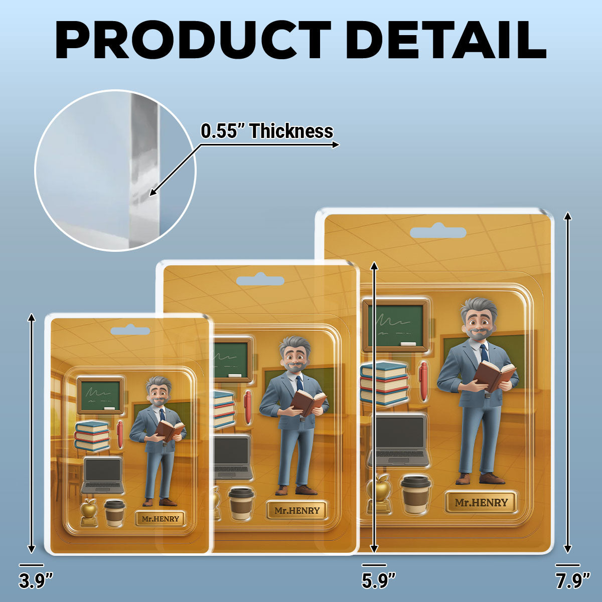 Happy Teacher Figure - Personalized Custom Acrylic Plaque