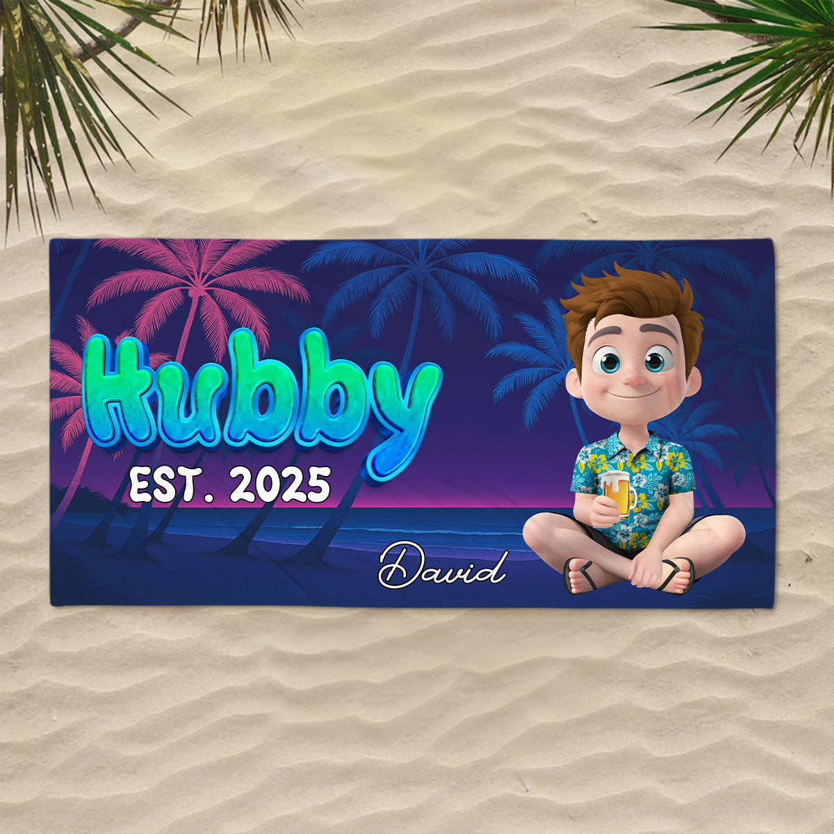 Mr and Mrs Honeymoon - Personalized Custom Beach Towel