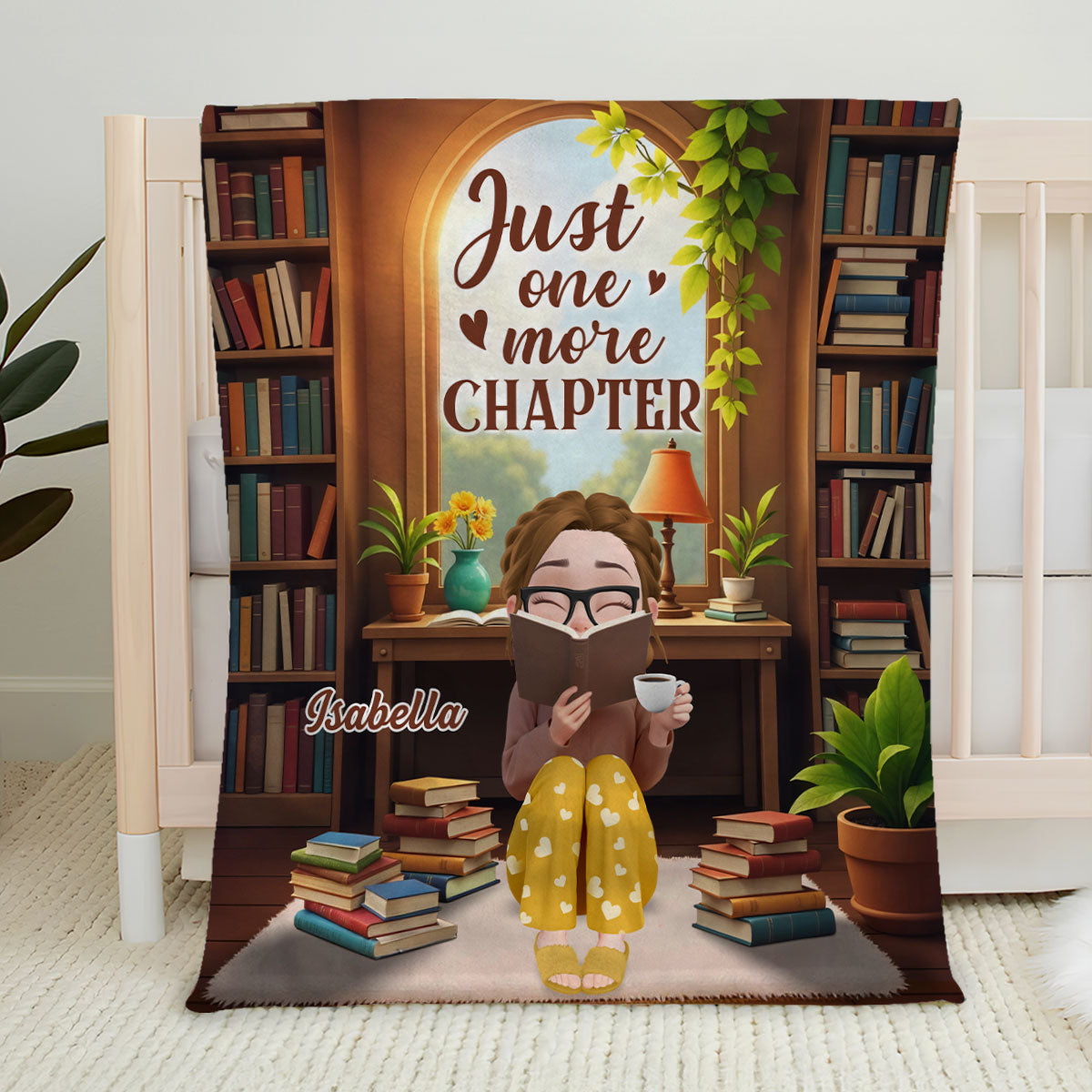 A Girl And Her Books - Personalized Custom Fleece Blanket