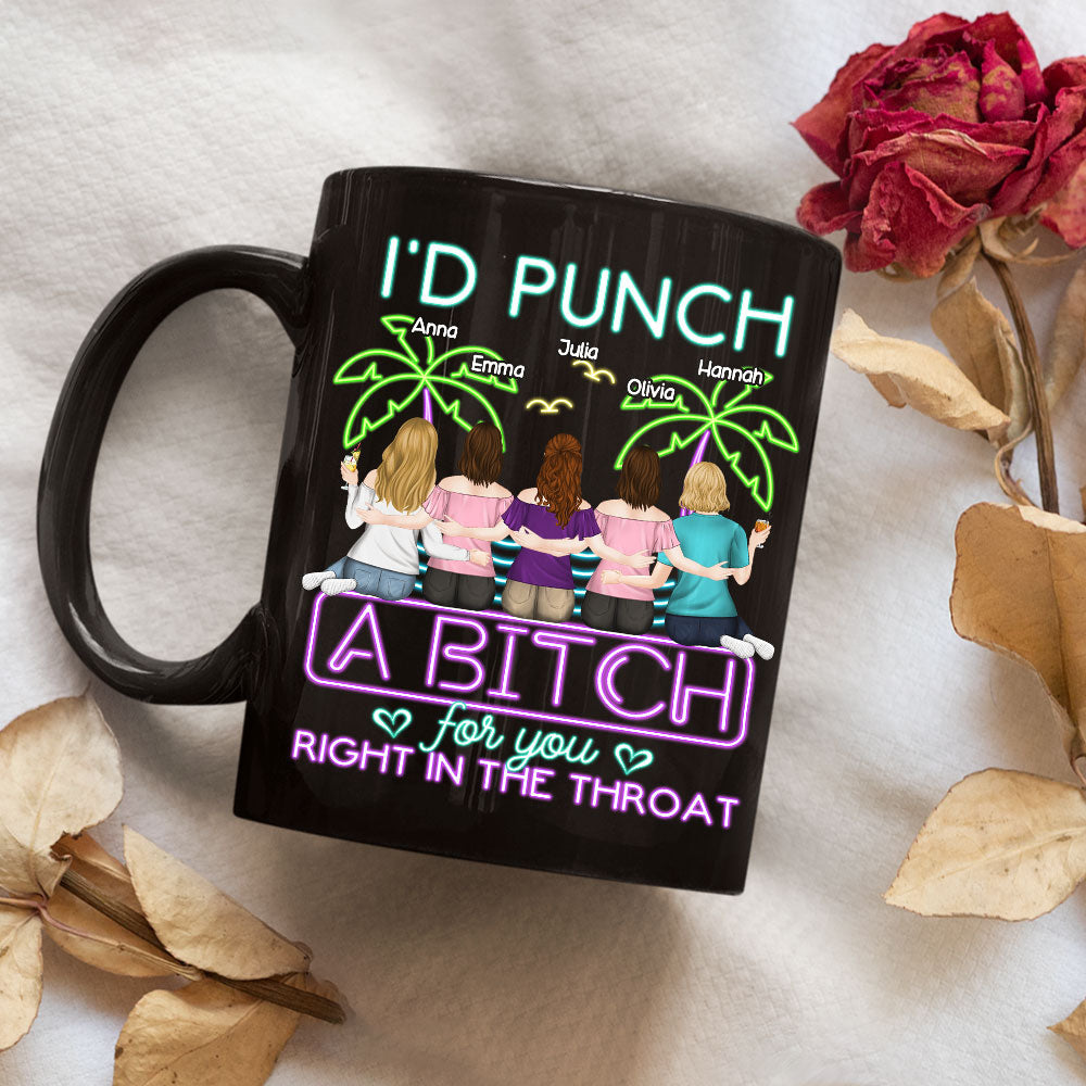 Right In The Throat Neon Style - Personalized Custom Coffee Mug