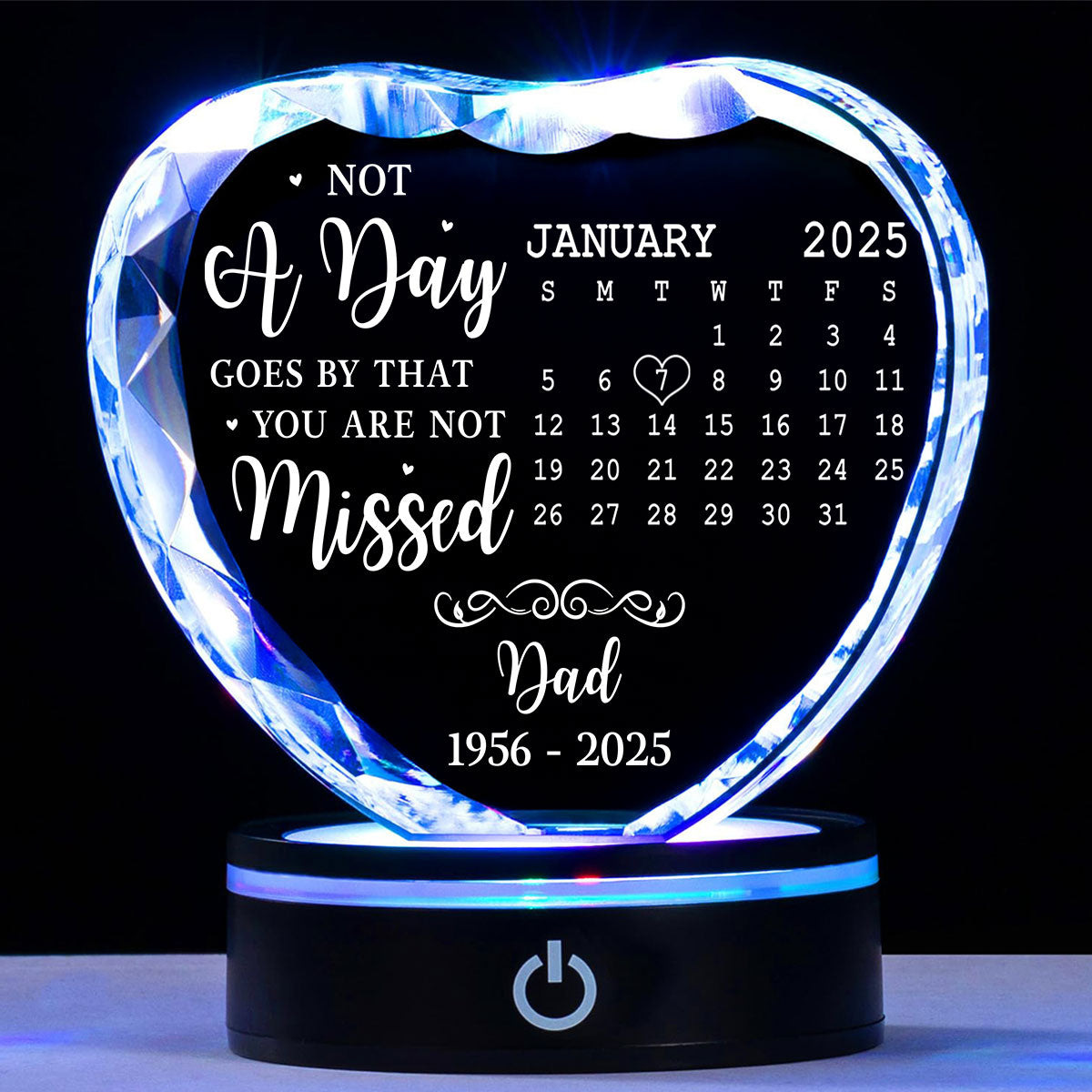 Miss You - Personalized Custom Crystal Led Light